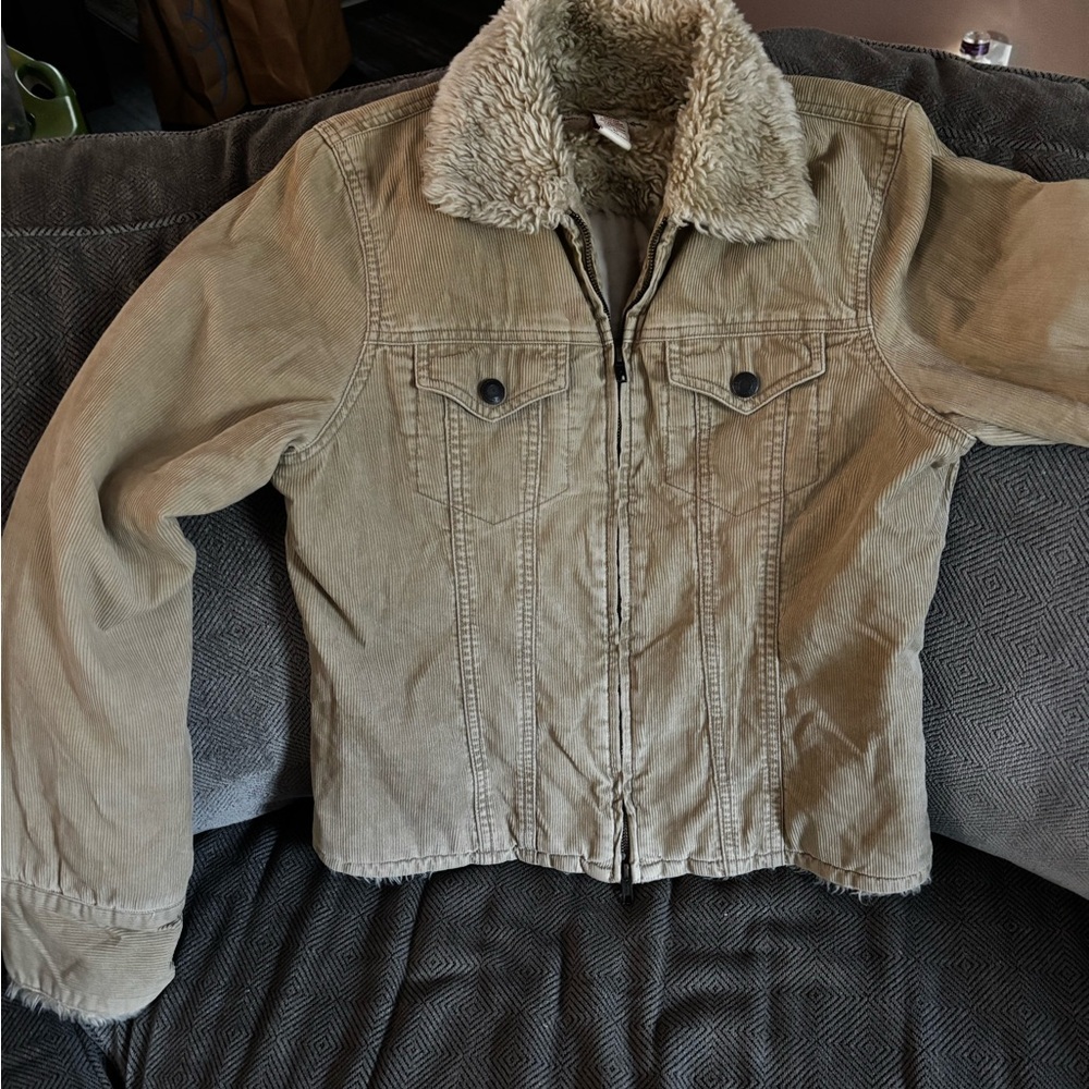 Abercrombie & Fitch Cream Sherpa Jacket Size Large A00319
